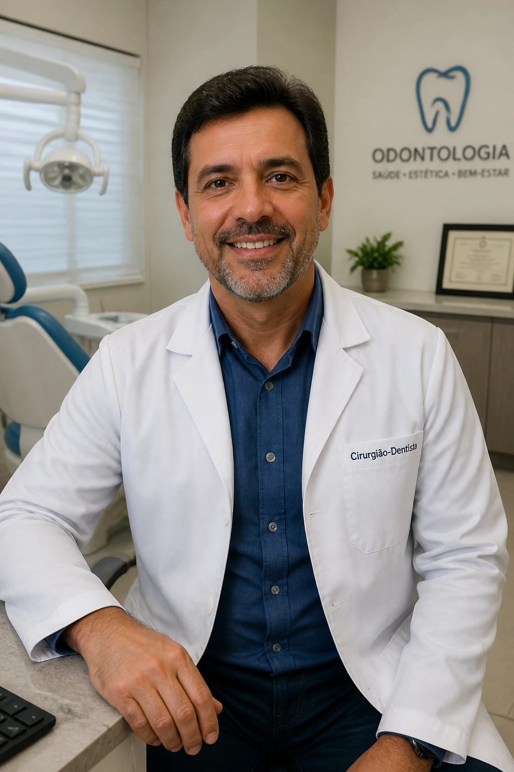 Profissional dentista em ambiente clínico